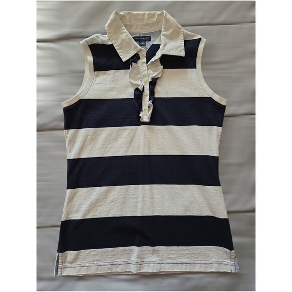 Tommy Hilfiger Striped Slim Fit Sleeveless Cotton Polo Size SP - Preloved - Picture 1 of 4